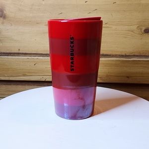 NWT 2021 Red Striped Ceramic Tumbler